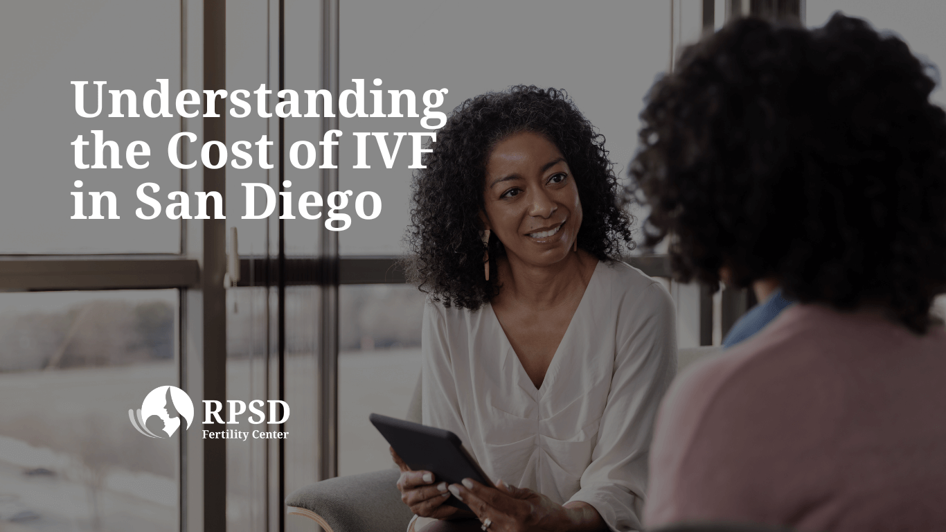 Couple consulting with fertility specialist at Reproductive Partners San Diego about IVF costs and treatment options.