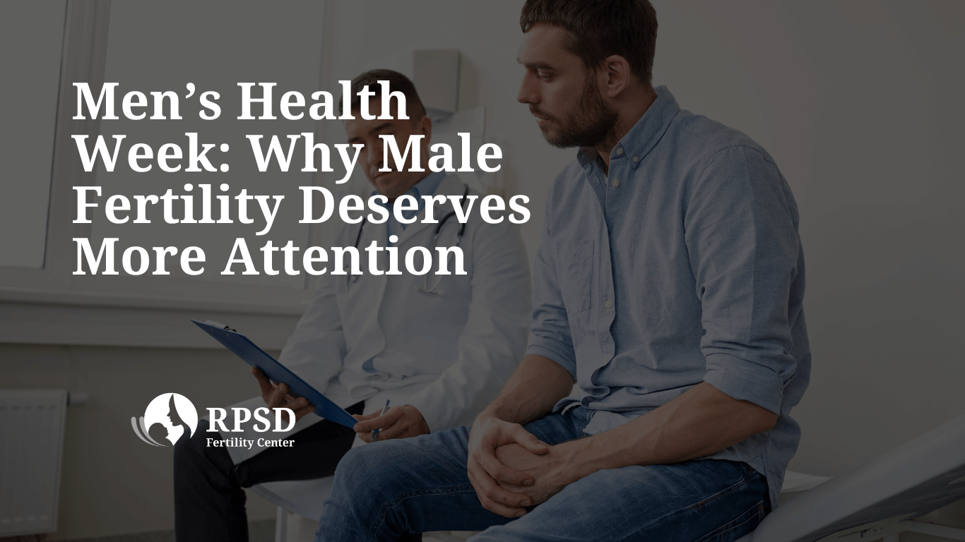 A man speaking with a fertility specialist during a consultation at Reproductive Partners San Diego